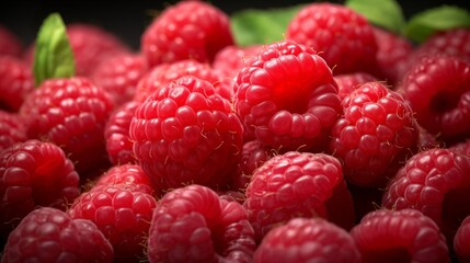 raspberries close up