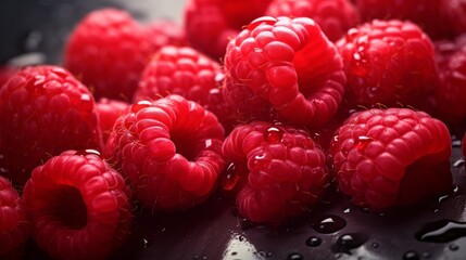 raspberries close up