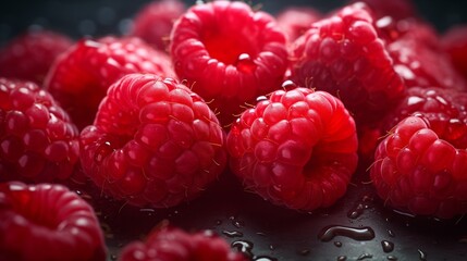 raspberries close up