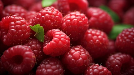 raspberries close up