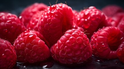 raspberries close up