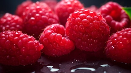 raspberries close up
