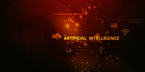 2d illustration Artificial Intelligence (AI) concept