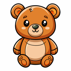 A charming cartoon illustration of a lovable teddy bear, ideal for kids and art enthusiasts