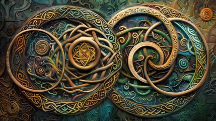 Elaborate Celtic Patterns on Decorative Metal.