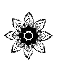 ative American Mandala,Black and white mandala. Paint art. Mandala art.