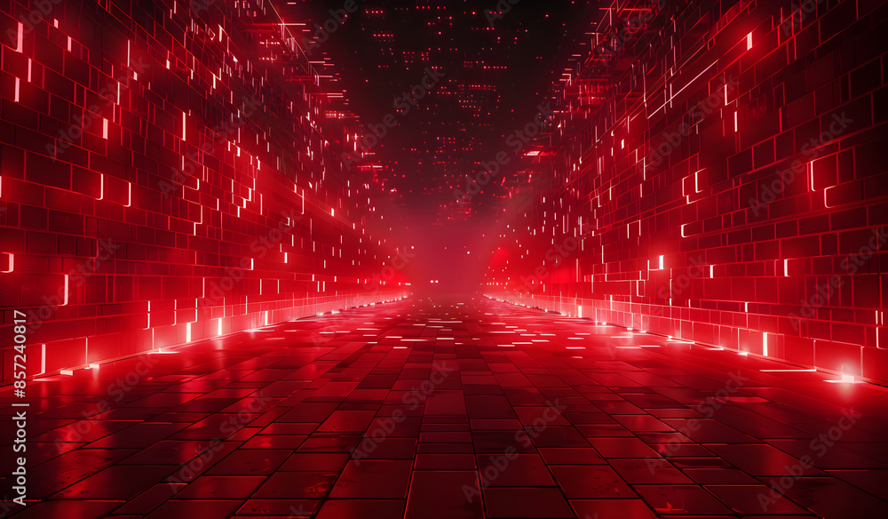 Poster abstract matrix red background
