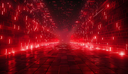 Abstract matrix red background