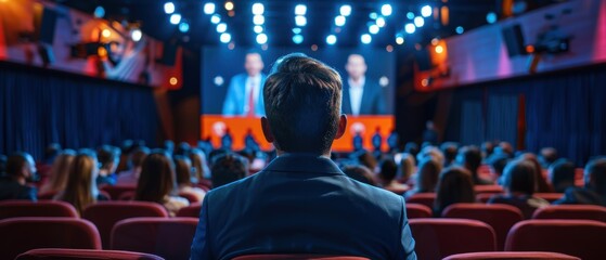 Fototapeta premium Candidate participating in a televised town hall