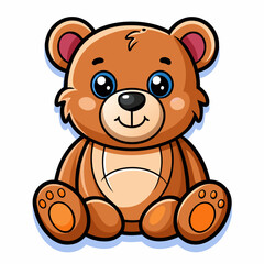 The cartoon teddy bear with big eyes and a happy smile is perfect for childrens illustrations