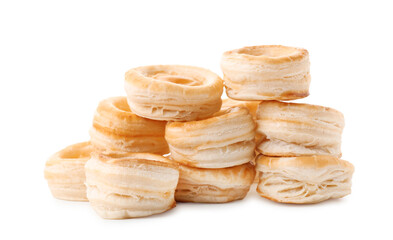 Delicious fresh puff pastry isolated on white