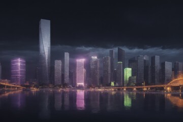 Fototapeta premium city skyline at night 