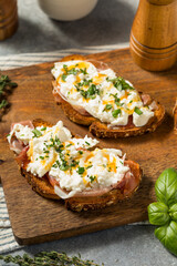 Healthy Homemade Burrata Prosciutto Toast