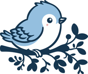 Obraz premium Cute Bluebird on Branch