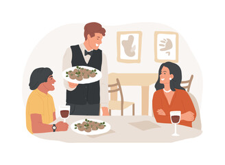 French restaurant isolated cartoon vector illustrations.