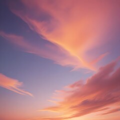 Obraz premium Colorful sunset sky with soft gradient of pink, orange, and yellow hues