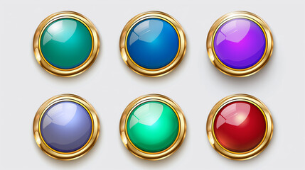 Asset of Glossy button for mobile game button icons, Illustration