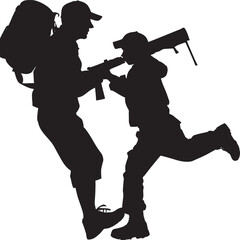 silhouette of a person playing a trumpet.