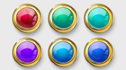 Asset of Glossy button for mobile game button icons, Illustration