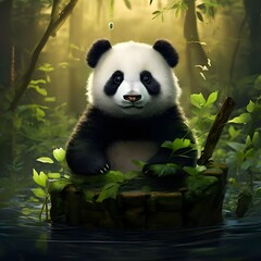"panda, giant panda, panda bear, cute panda,.''