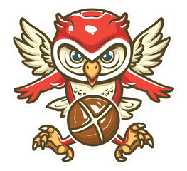Obraz premium vector logo of an owl mascot for a football team