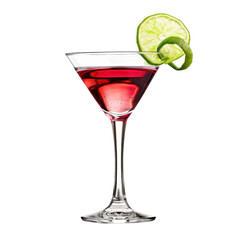 refreshing cosmopolitan cocktail with lime