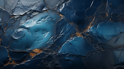Cobalt blue stone background with cracks top view