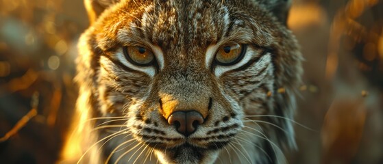 Obraz premium Closeup of a lynx in the wilderness,