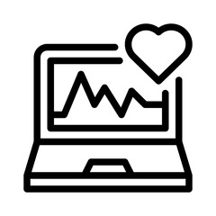 heart monitoring line icon