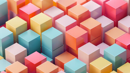Obraz premium 3D render colorful cubes background