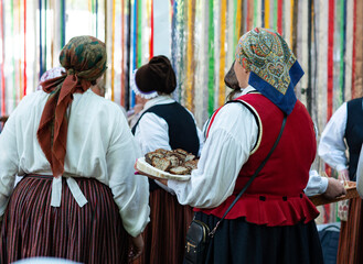 Song festival 2023 in Latvia, in the central park of Riga, Ligo holidays with latvian folk costumes and music