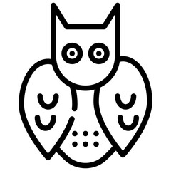 Obraz premium owl night horror halloween simple line