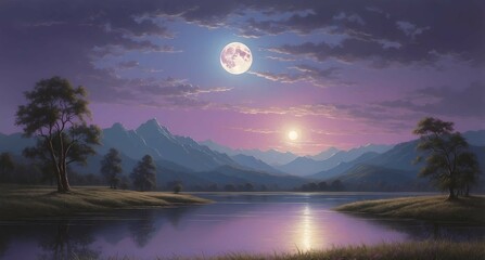 moon over the lake