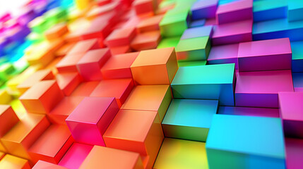 Rainbow colorful blocks abstract background