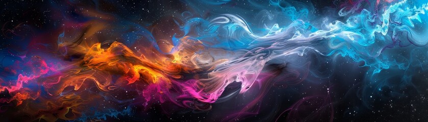 Fototapeta premium Vivid Splashes of Color, Abstract Digital Art on a Dark Background.