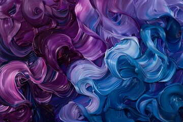 Obraz premium Vibrant Fluid Abstract Textured Background with Swirling Purple and Blue Brushstrokes
