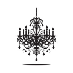 chandelier vector illustration icon silhouette style