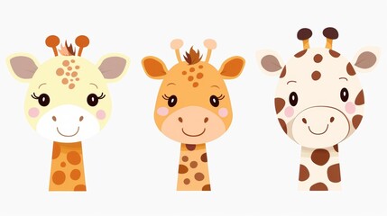 Obraz premium Giraffe. Flat vector illustration of cute animal. Baby nursery art.