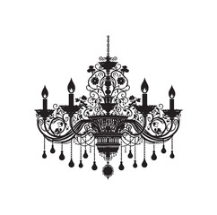 chandelier vector illustration icon silhouette style