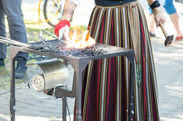 Song festival 2023 in Latvia, in the central park of Riga, Ligo holidays with latvian folk costumes and music