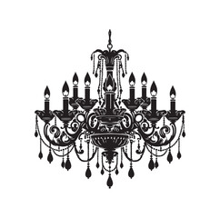 chandelier vector illustration icon silhouette style