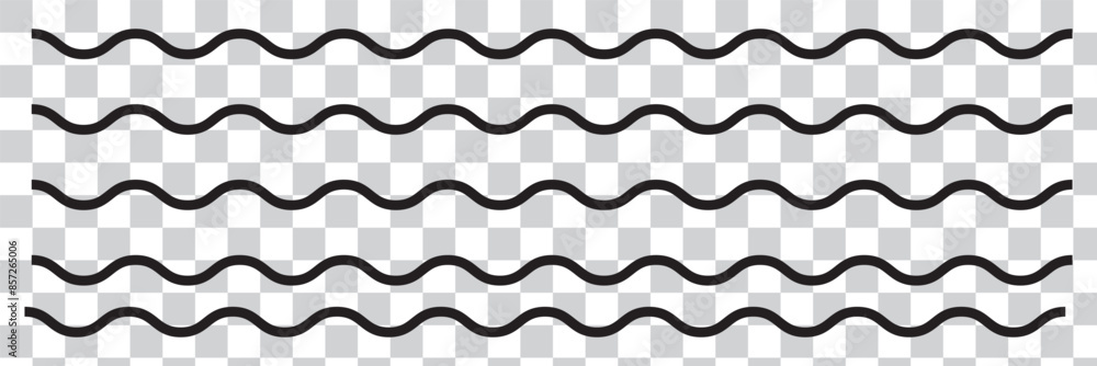 Poster seamless wavy line and zigzag patterns set. horizontal curvy waves stripe and zig zags. collection o