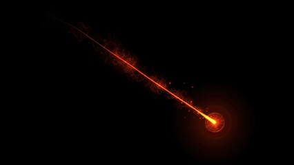 Beautiful illustration of falling star on plain black background