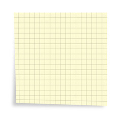 yellow light post its with gridded realistic with shadow