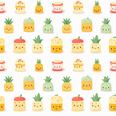 Obraz premium seamless pattern with pineapple