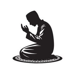 Muslim Praying silhouette. praying symbol  illustration