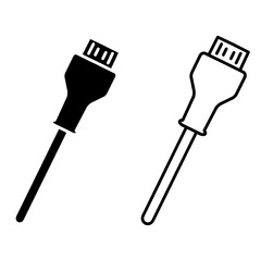 usb charging plug icon on white background