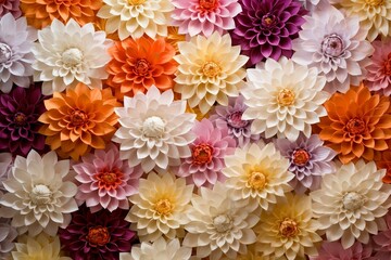 Diverse Collection of Handmade Paper Flowers with Rich Colors and Textures. Generative AI