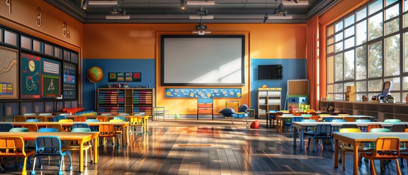 Detailed visualization of cloud-based education platforms, showing online learning tools and virtual classrooms