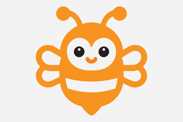 A cute bee icon silhouette vector style